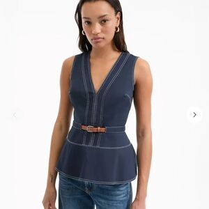 Veronica Beard nickleby belted top